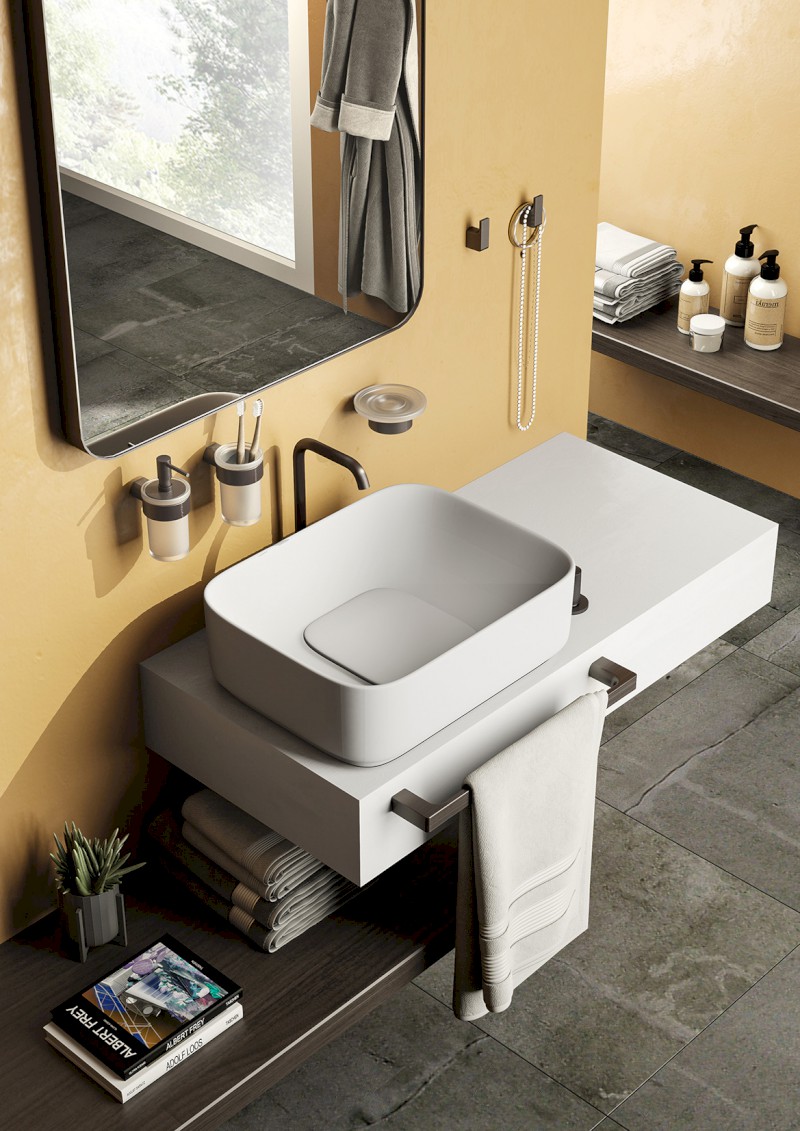 PIRENEI dávkovač mýdla 110 ml, mléčné sklo, gun metal PI8181